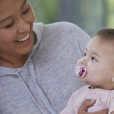 NUK Space Sucette pour bébé 6-18 mois, très grandes ouvertures pour peaux sensibles, silicone sans BPA, motif zèbre, lot de 2