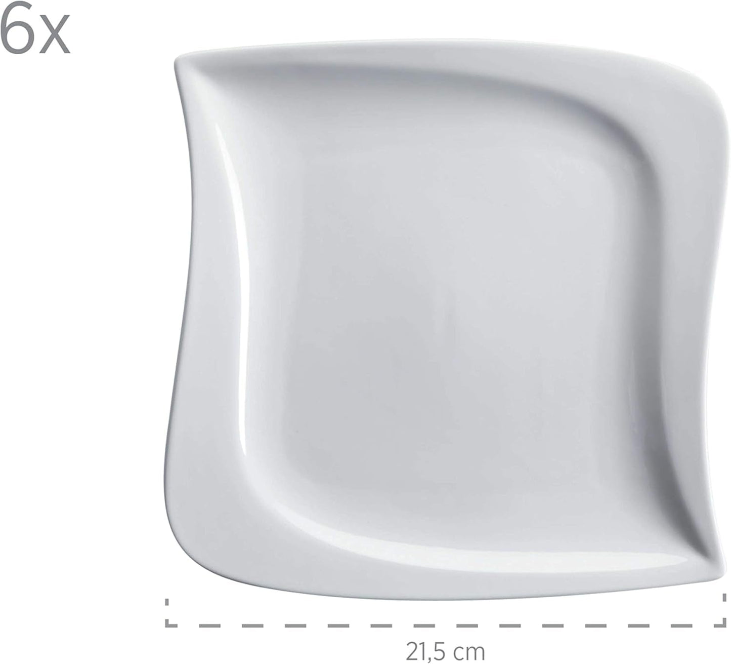 Verso de Mäser, Série La Musica, Service à café 18 pièces, Service de table en porcelaine pour 6 personnes, 921172, Blanc