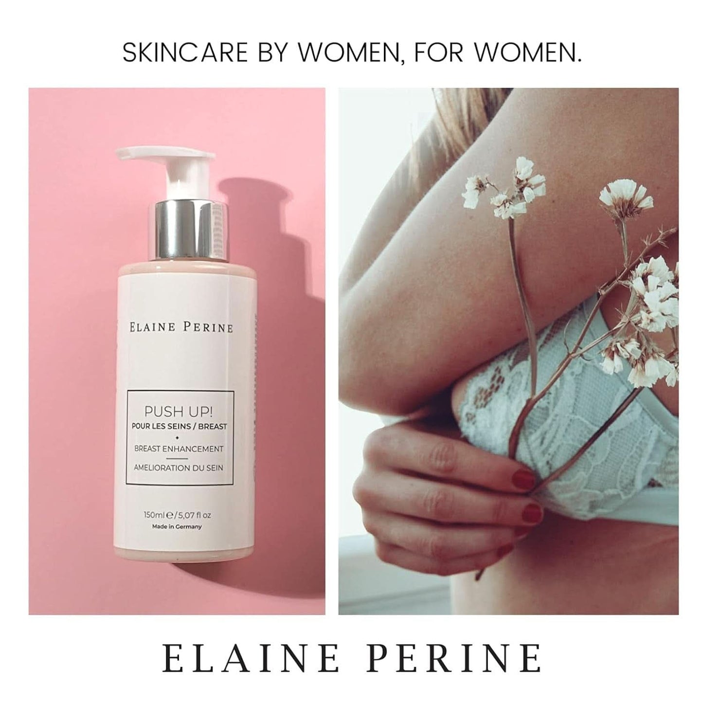 Crème pour l'augmentation mammaire et le lifting des seins, ingrédients naturels - PUSH UP ! par Elaine Perine ™ Cosmétiques et Beauté Naty Shop