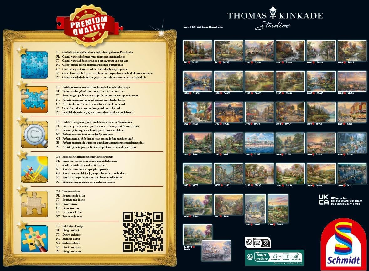 Schmidt Spiele 58785 Thomas Kinkade, port de la Nouvelle-Angleterre, puzzle 1000 pièces, coloré Puzzle Naty Shop