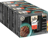 Sheba Sauce Collection Nourriture humide pour chats, sachets portionnés, emballage multiple salé, 4x12x85g