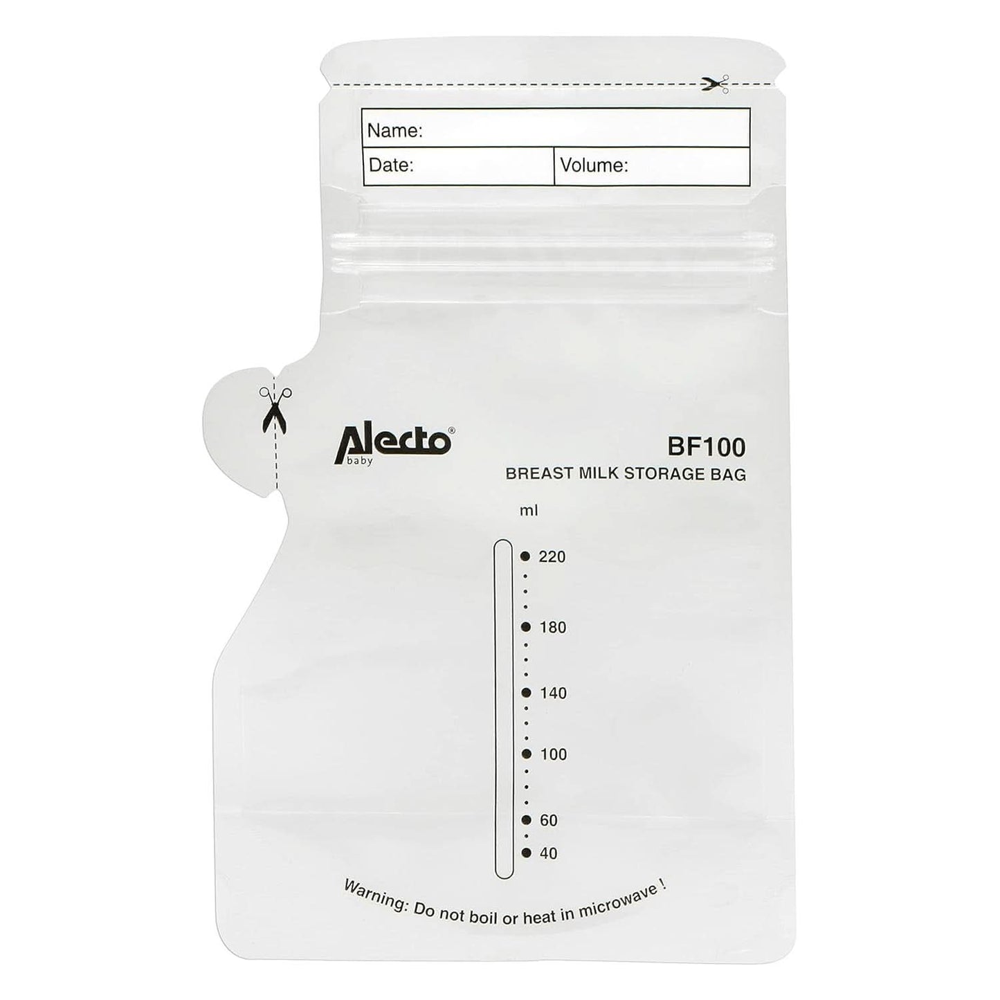 BF100 Sachet de conservation pour lait maternel - Sachet pour lait maternel - capacité 220 Ml - 100 pièces - Transparent Accessoires Alimentaire et Allaitement Bebe Naty Shop