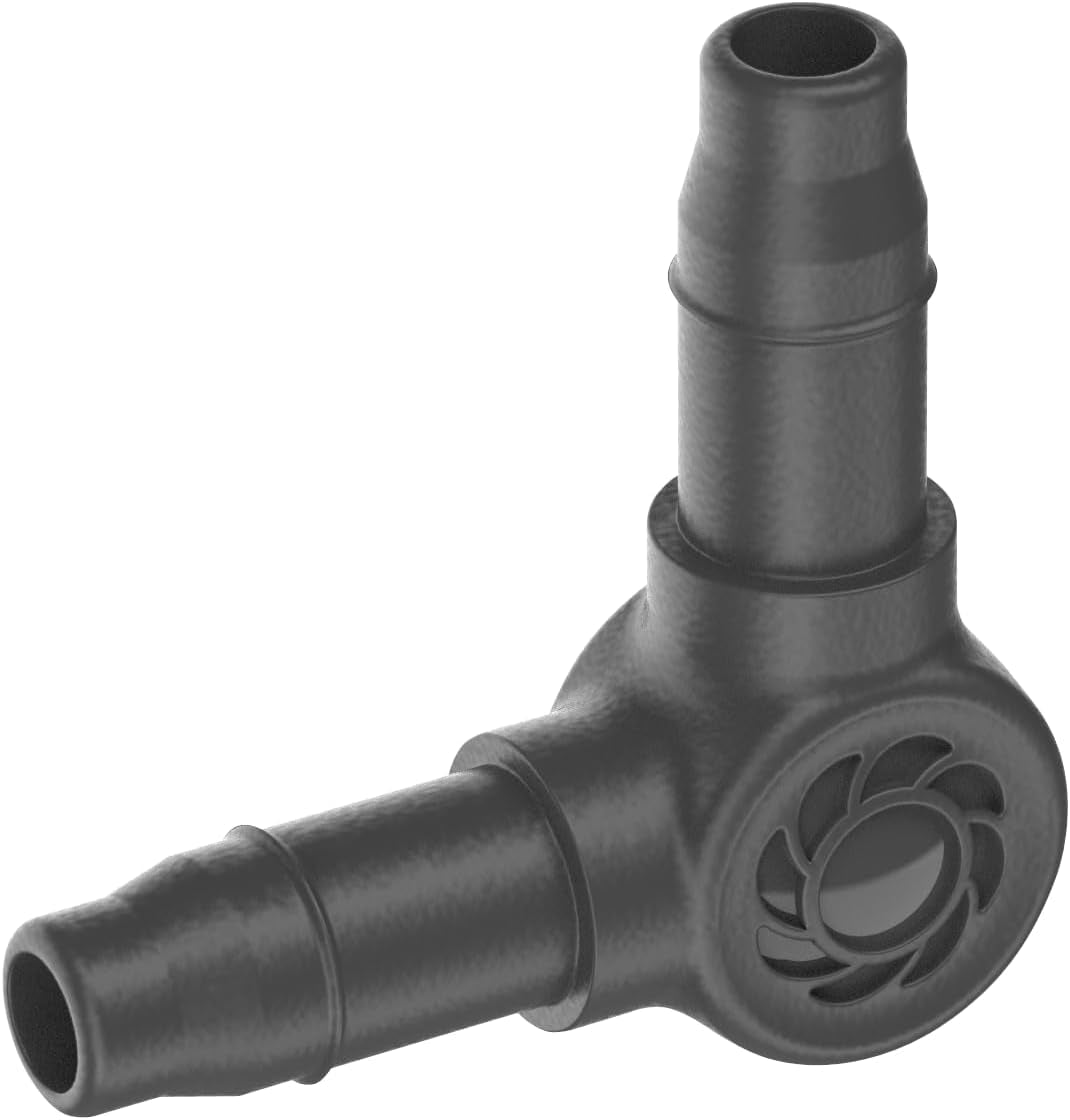 Pièce en L pour Gardena Micro-Drip 4,6 mm (3/16") : pour changer le sens de distribution et les conduites d'égouttement à 90 degrés, installation sans pli, technologie de connexion simple et flexible (13212-20)