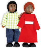 Hape Doll Family - Ensemble d'accessoires de maison de poupée en cuir foncé 6 pièces avec figurines en bois et en tissu, jeu de simulation, jouet éducatif, jouet d'apprentissage interactif pour enfants à partir de 3 ans
