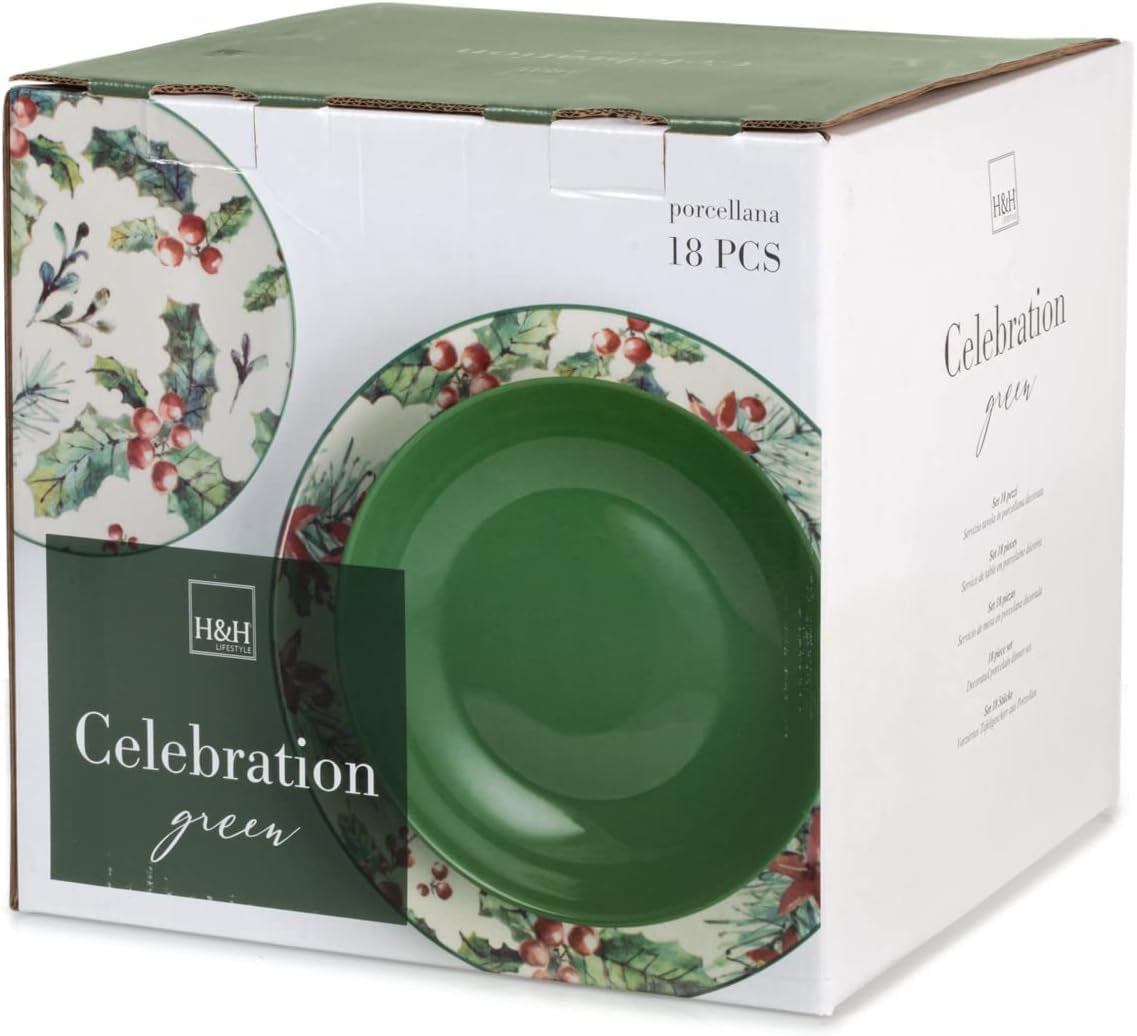 Natalizio Service 18 Pezzi Célébration Vert