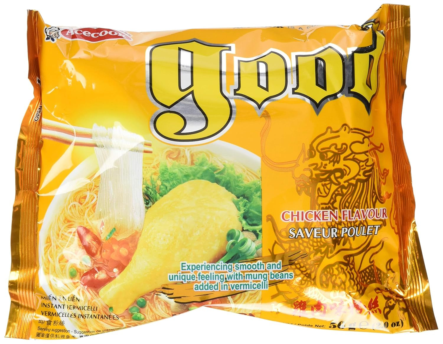 ACECOOK - Nouilles instantanées en verre GD au poulet - (1 x 57g)