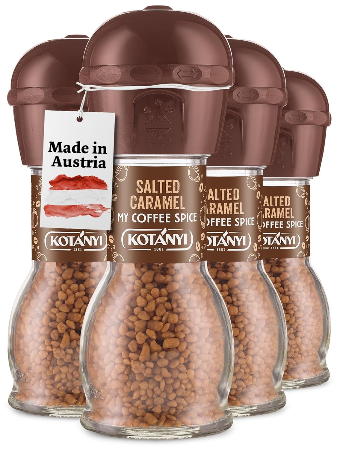 Garniture de café au caramel salé Kotanyi | feiner Caramellgeschmack, 4er Pack (4 x 65g)