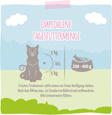 MjAMjAM - Nourriture humide de qualité supérieure pour chats - Paquet de 6 poulet juteux et saumon sauvage (6 x 400 g) sans céréales avec viande supplémentaire