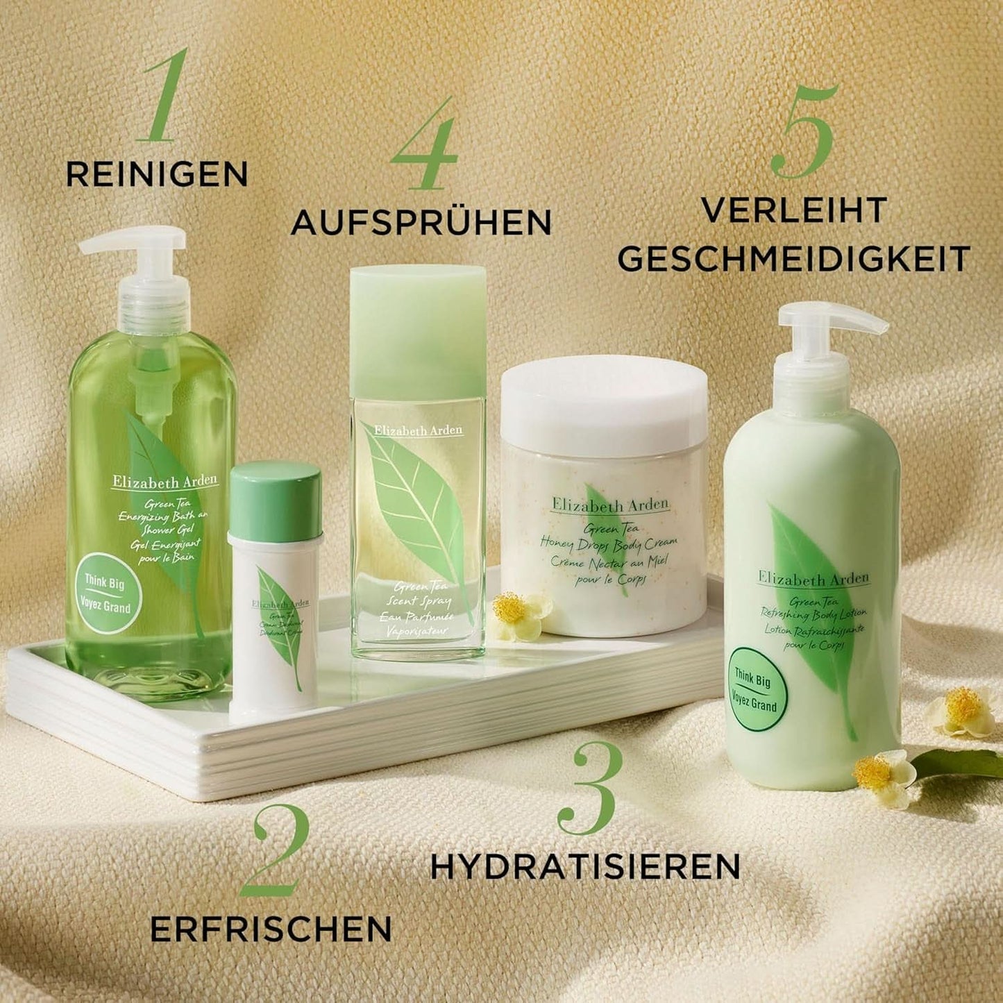 Elizabeth Arden - lotion corporelle rafraîchissante au parfum d'extrait de thé vert, 500 ml Douche et bain Naty Shop