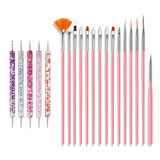 Ensemble de pinces à ongles pour Nail Art, 20 pièces de pinces à ongles, pinces à ongles professionnelles, pinces à revêtement fin pour ongles, rose