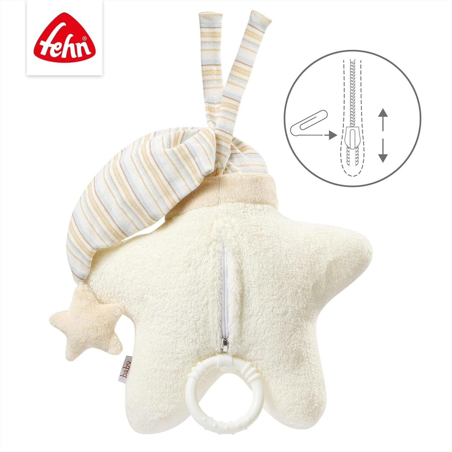 Fehn boîte à musique bébé somnifère étoile - boîte à musique avec mécanisme musical amovible à suspendre - chanson somnifère "Weißt du wieviel Sternlein stehen" - jouet pour bébés et enfants à partir de 0 mois Jouets Bebe Naty Shop