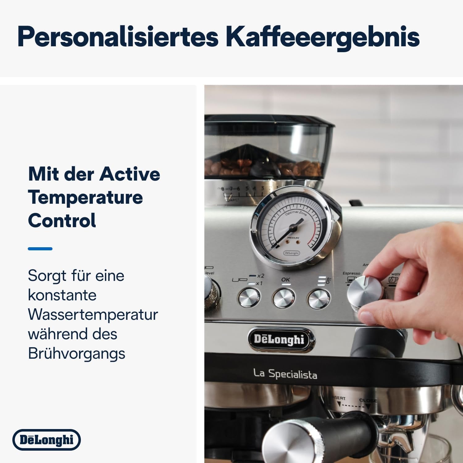De'Longhi La Specialista Arte EC9155.MB Machine à expresso porte-filtre avec moulin, 8 niveaux de mouture, pression 15 bars, 3 niveaux de température, mousseur à lait, 1550 W, réservoir 1,7 L, acier inoxydable/noir, kit barista inclus