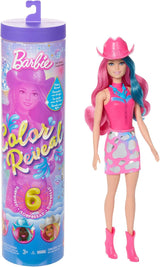 Poupée mannequin Barbie Color Reveal et accessoires avec 6 surprises, série Disco Star avec paillettes métalliques et haut à couleur changeante (les styles peuvent varier), JCP01 Naty Shop Dolls Titre par défaut