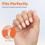 Modelones Nail Tips 216 pièces – Ensemble de pointes d'ongles à couverture complète, ensemble de pointes en gel souple, pointes d'ongles en résine PMMA pré-polissage, colle DIY sur ongles artificiels Nail Art, amandes courtes XS