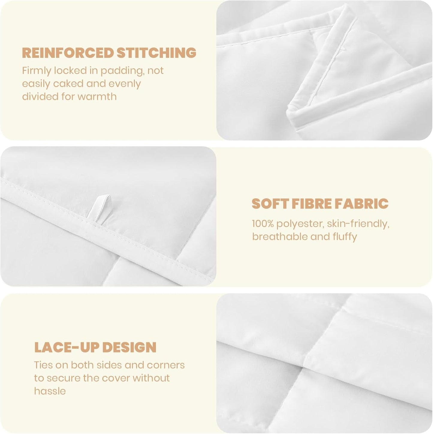 Good Nite Couette Double, 4,5 Tog, Couette D'été, Couette Double, Blanc, Couette, Polyester, Douce Et Légère Et Lavable En Machine Avec Bandes D'angle (Lit Double 200 X 200 Cm) Couvertures et couettes Naty Shop