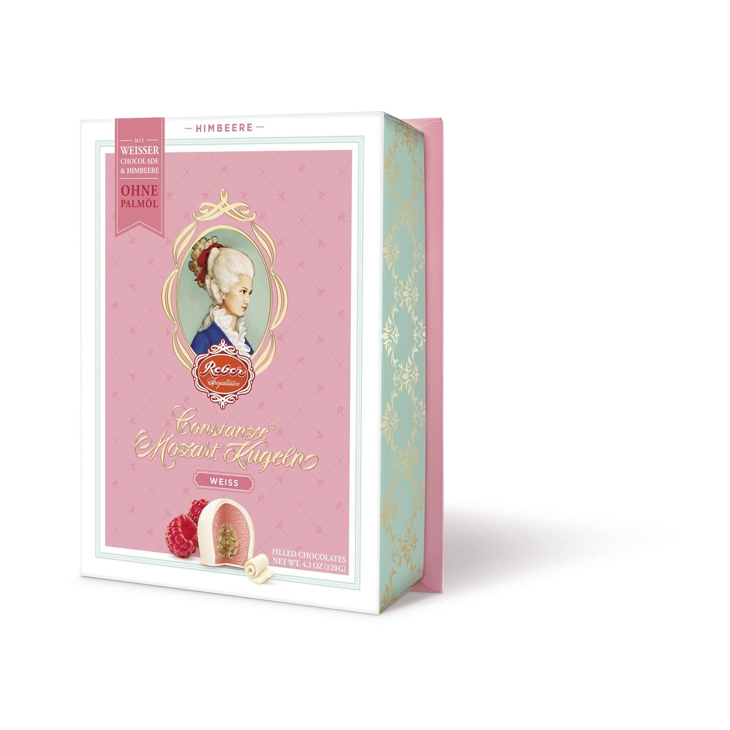 Boules Reber Mozart au chocolat noir, pack de 6 avec pâte d'amande et nougat, vegan - 1 x 120 g