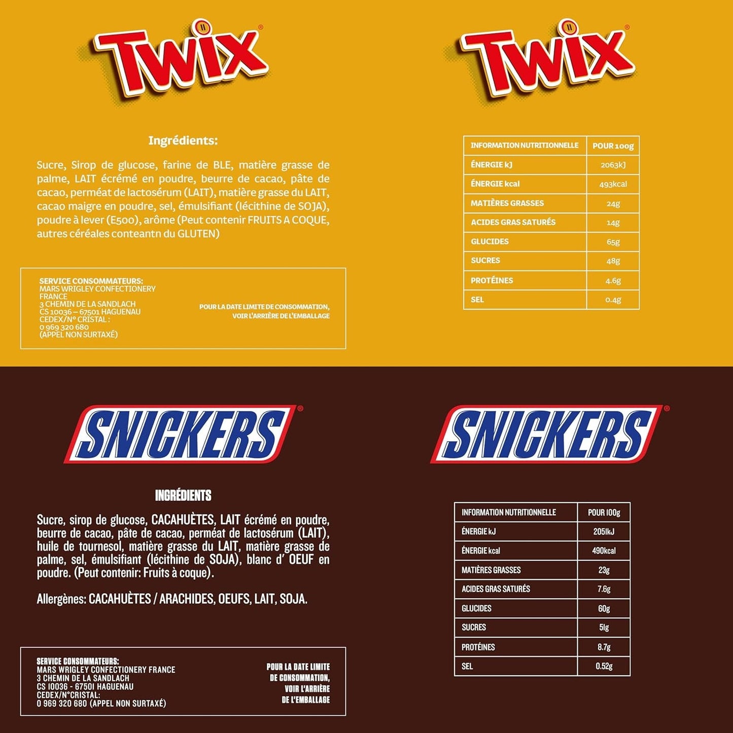 Minis mélangés, Snickers, Bounty, Twix, Milky Way, paquet de chocolat en vrac, un paquet (1 x 400 g) (paquet de 5)