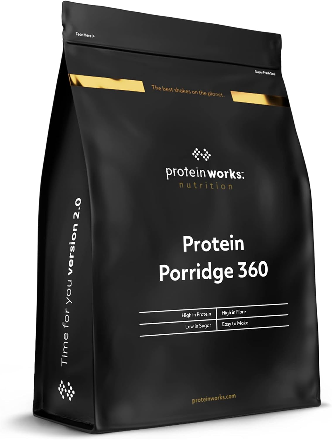 Protein Works - Porridge protéiné 360 | Mythe Vitamines et minéraux supplémentaires | Proteinreiches Frühstück | Kalorienarme Haferflocken | 6 portions | Banane-Choco-Chip | 500G Céréales Naty Shop