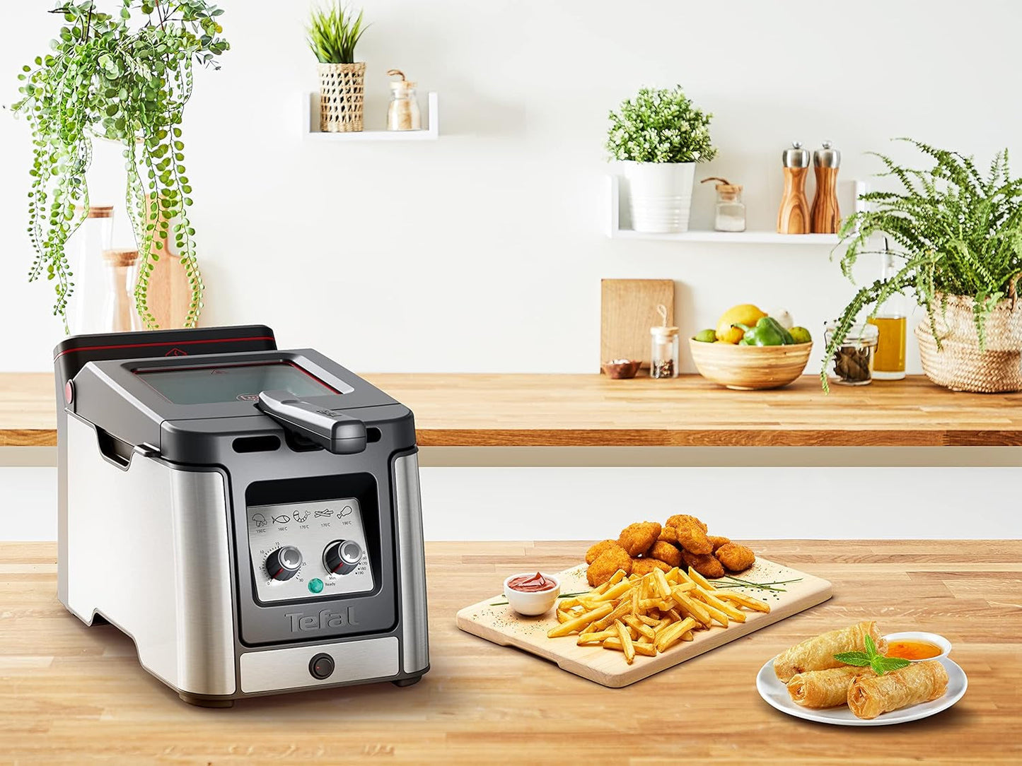 Friteuse Tefal FR600D Clear Duo, friture avec moins de fumée et d'odeurs, capacité 1,2 kg, thermostat, minuterie, grande fenêtre de visualisation sans buée Électroménagers Naty Shop