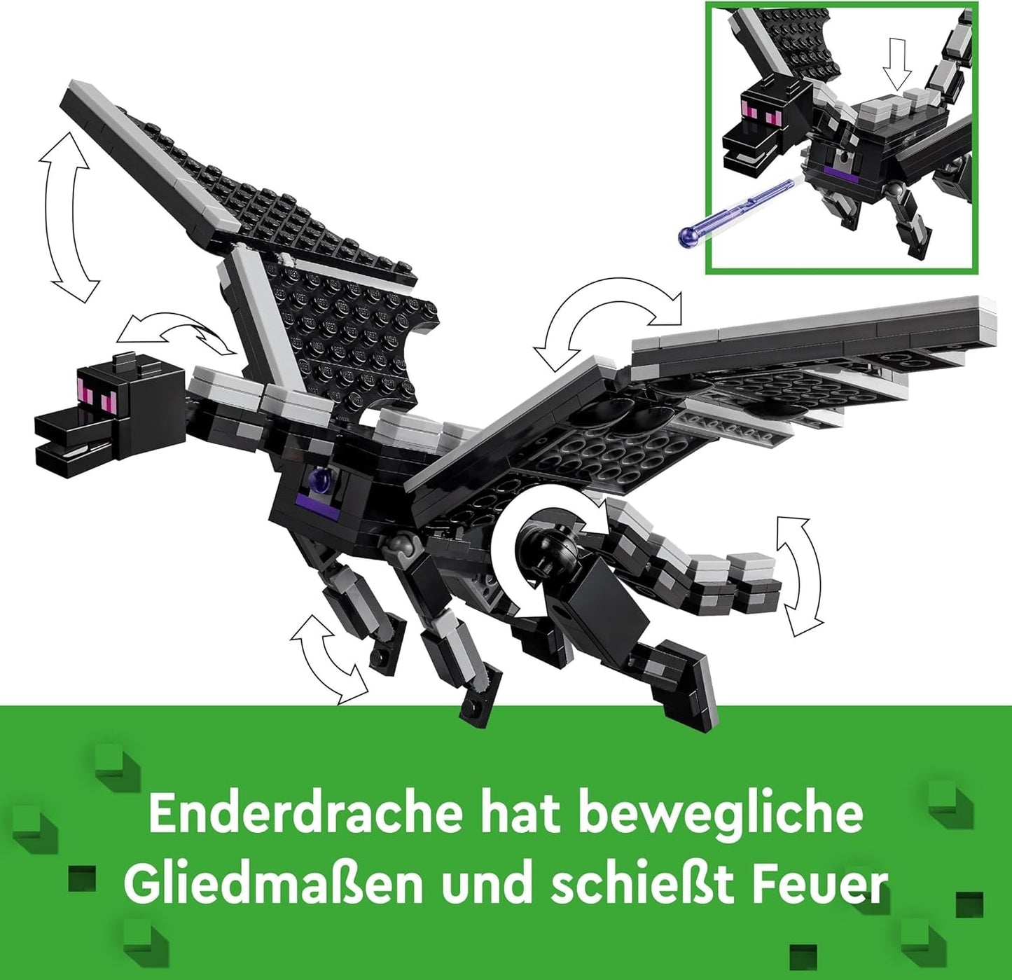 LEGO Minecraft The End Dragon et The End Ship Ensemble de jeu d'action et de découverte Jeu vidéo Ensemble d'aventure Cadeau pour garçons et filles de 8 ans 21264 Ensembles de construction Beuche den LEGO-Store
