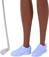 Poupée Barbie Golfeuse Brune en Robe Polo Rose Amovible, Uniforme de Golf, Comprend Casquette et Accessoires de Club de Golf, JCR69