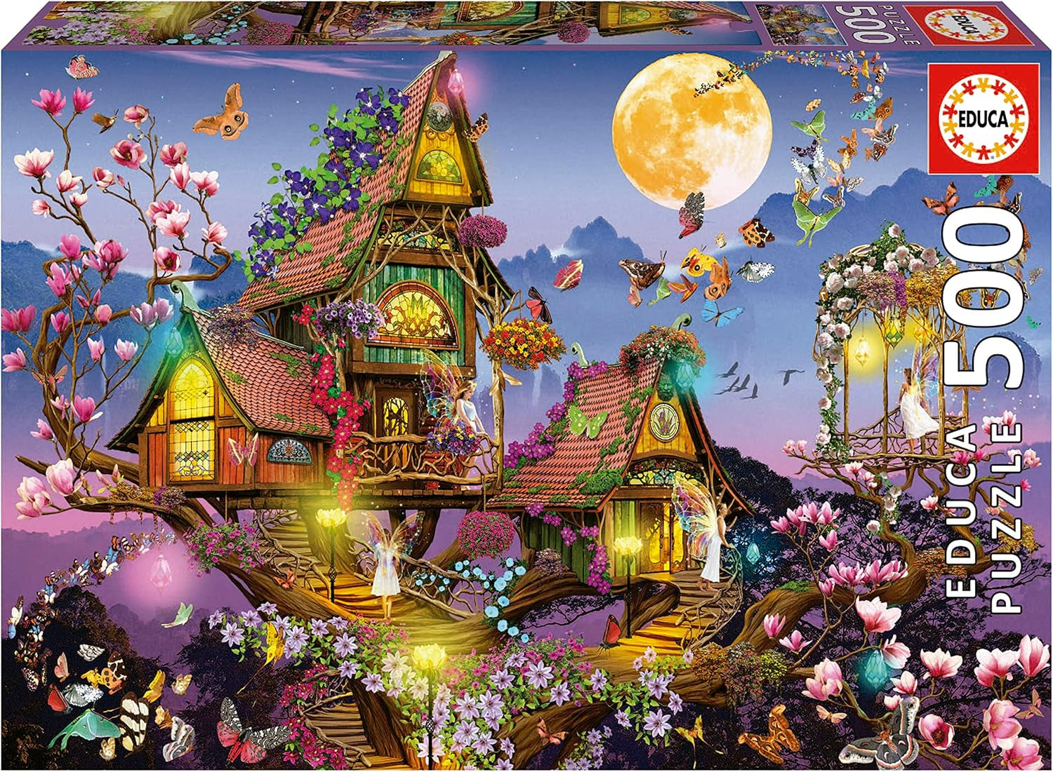Educa - Puzzle 500 pièces pour adultes | maison de fées, puzzle 500 pièces pour adultes et enfants à partir de 11 ans, fantastique, contes de fées, fées (19554) Puzzle Naty Shop Titre par défaut