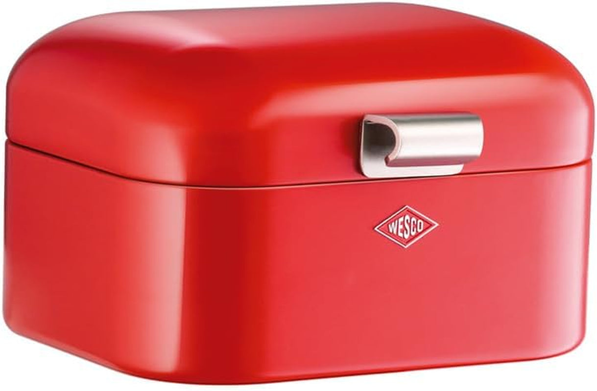 Wesco Mini Grandy Boîte à Pain Rose, Tôle d'Acier Enduit de Poudre, Trous d'Aération et Poignée Robuste Boîtes de Conservation des Aliments Naty Shop Rouge