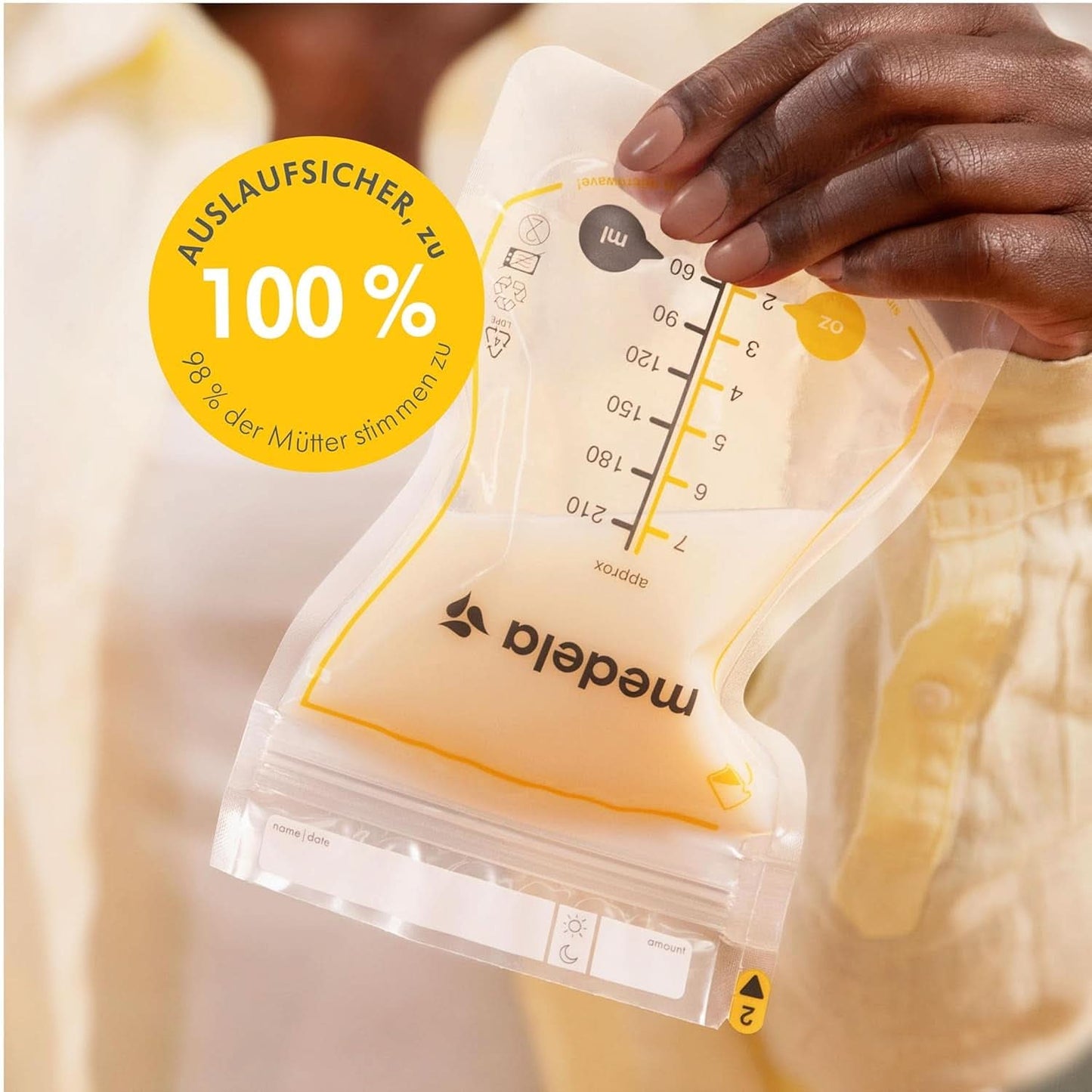 Medela Easy Pour Muttermilchbeutel Zum Einfachen Ausgießen, 100 Stück, 210 Ml, Auslaufsichere Einweg-Muttermilchbeutel Mit Überlaufschutz, Stillhelfer Accessoires Aliments pour bébés et allaitement Naty Shop