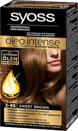 Syoss Oleo Intense Coloration 5-86 Sweet Brown 3 Pack (3 x 1 pièce) Naty Shop Teinture capillaire marron 1 pièce (3 pack)