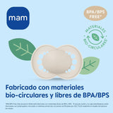 MAM Sucette Bébé 0-2 Mois Tétine Plate Flexible Symétrique Silicone Souple Facile à Utiliser avec Boîte Auto-stérilisante Original Neutre Mat 2 Pièces