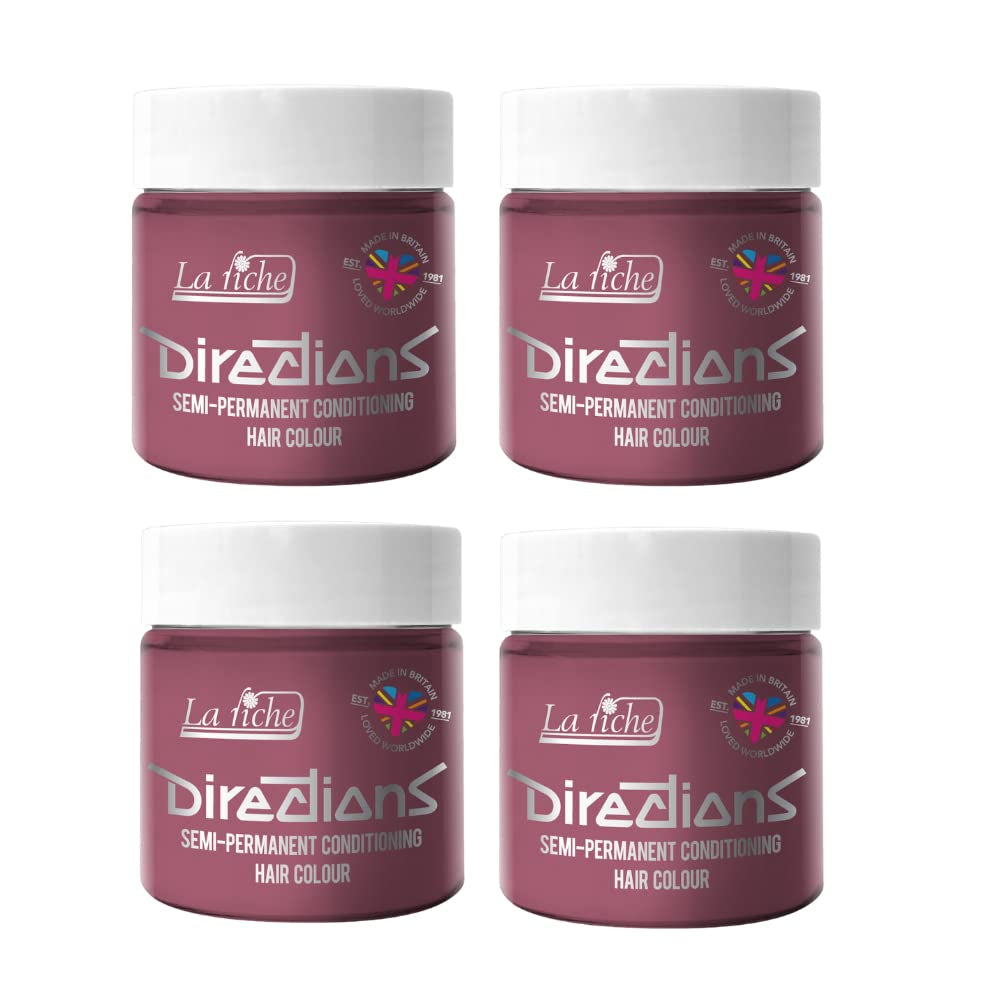 Directions coloration semi-permanente cheveux 100 ml boîte 4 pack (Pillarbox Red) Naty Shop Pastel Rose teinture capillaire 100 Ml (pack de 4)
