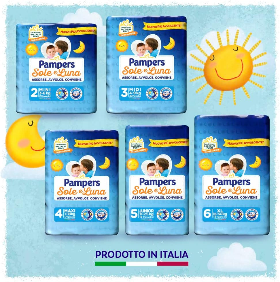 Couches Pampers Sun and Moon Midi, taille 3 (4-9 kg), 120 couches