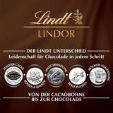 Coffret cadeau Lindt LINDOR avec assortiment de chocolats, env. 15 truffes LINDOR, 4 variétés (chocolat au lait, chocolat blanc, chocolat noir 60% et noisette), 187 g