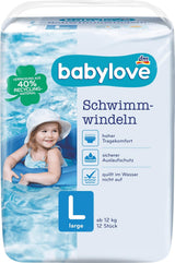 Couches de bain taille L (10 - 14 kg), paquet de 12