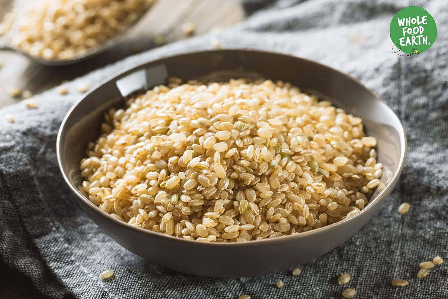 Riz brun à grains courts Wholefood Earth - sans OGM - naturel - végétalien - sans produits laitiers - sans sucre ajouté, 2 kg