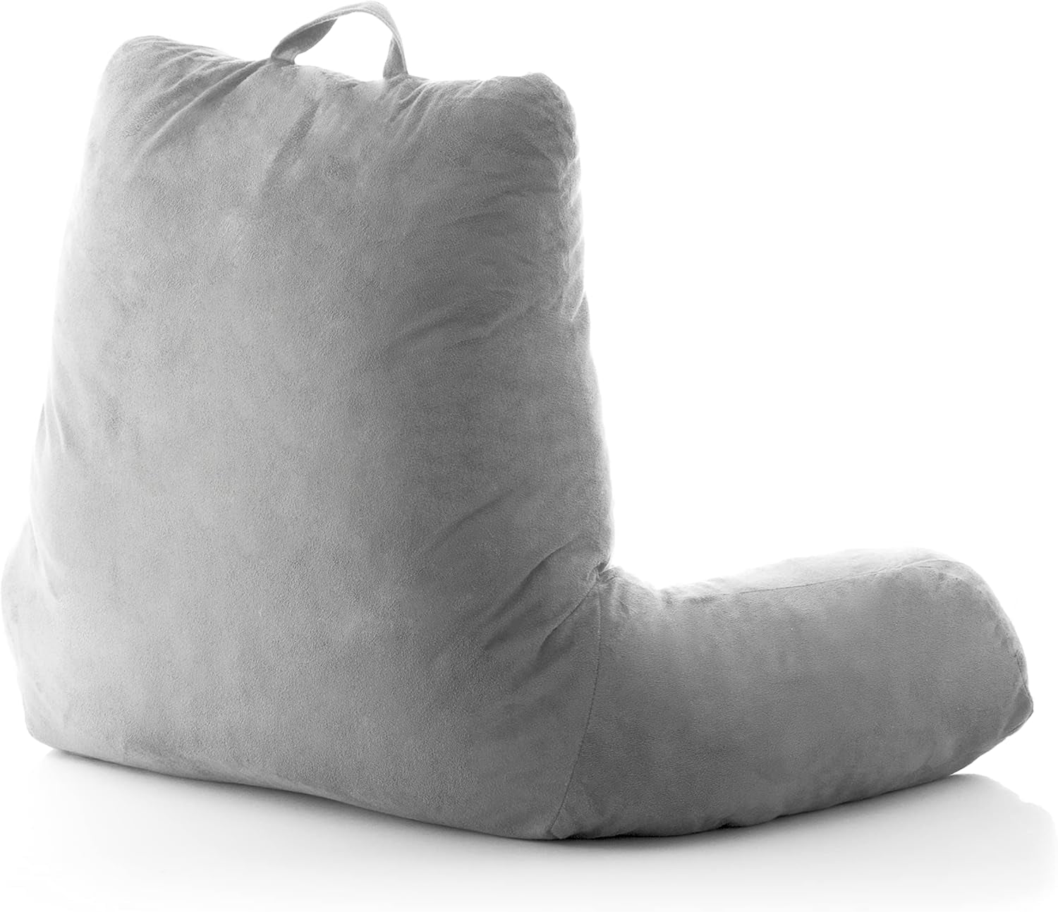 Oreiller de lecture InnovaGoods Huglow avec accoudoir pour canapé, lit et tapis, oreiller de lecture avec support lombaire et poignée de transport, ergonomique, prévient l'inconfort et la douleur, gris
