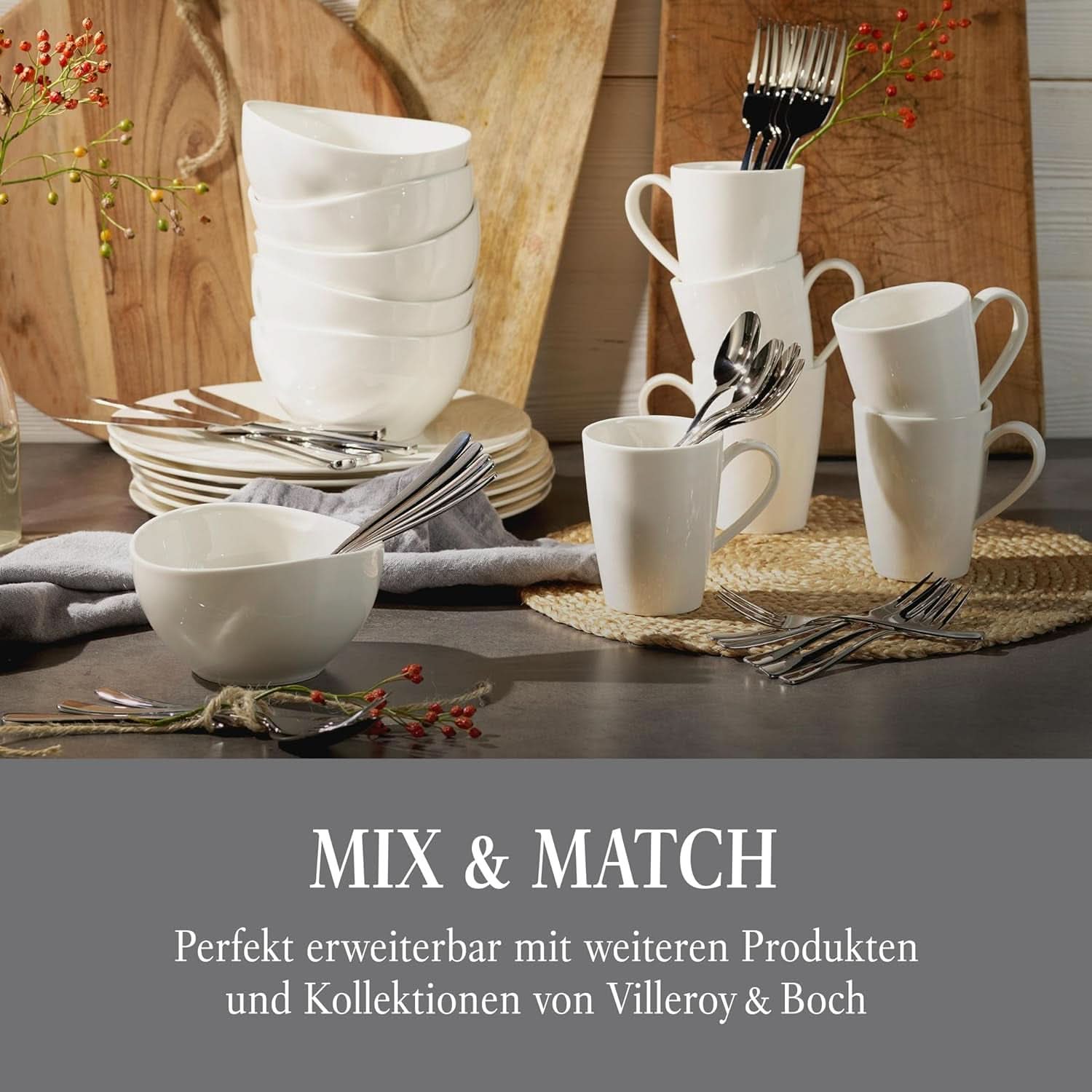 Vivo de Villeroy & Boch - Ménagère Voice Basic 30 pièces pour 6 personnes Naty Shop