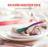 alpina Geschirrset 8 Personen - 40-teiliges Steingut Geschirr - Teller Set mit Speiseteller, Schalen und Kaffeebecher - Camping Geschirr - Mikrowelle- und Spülmaschinengeeignet - Weiß