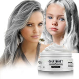 COLAYERIST Cire colorante temporaire lavable pour cheveux noirs pour hommes et femmes Mascara capillaire pour fête ou cosplay Produits de coloration capillaire sans dégâts Naty Shop Blanc