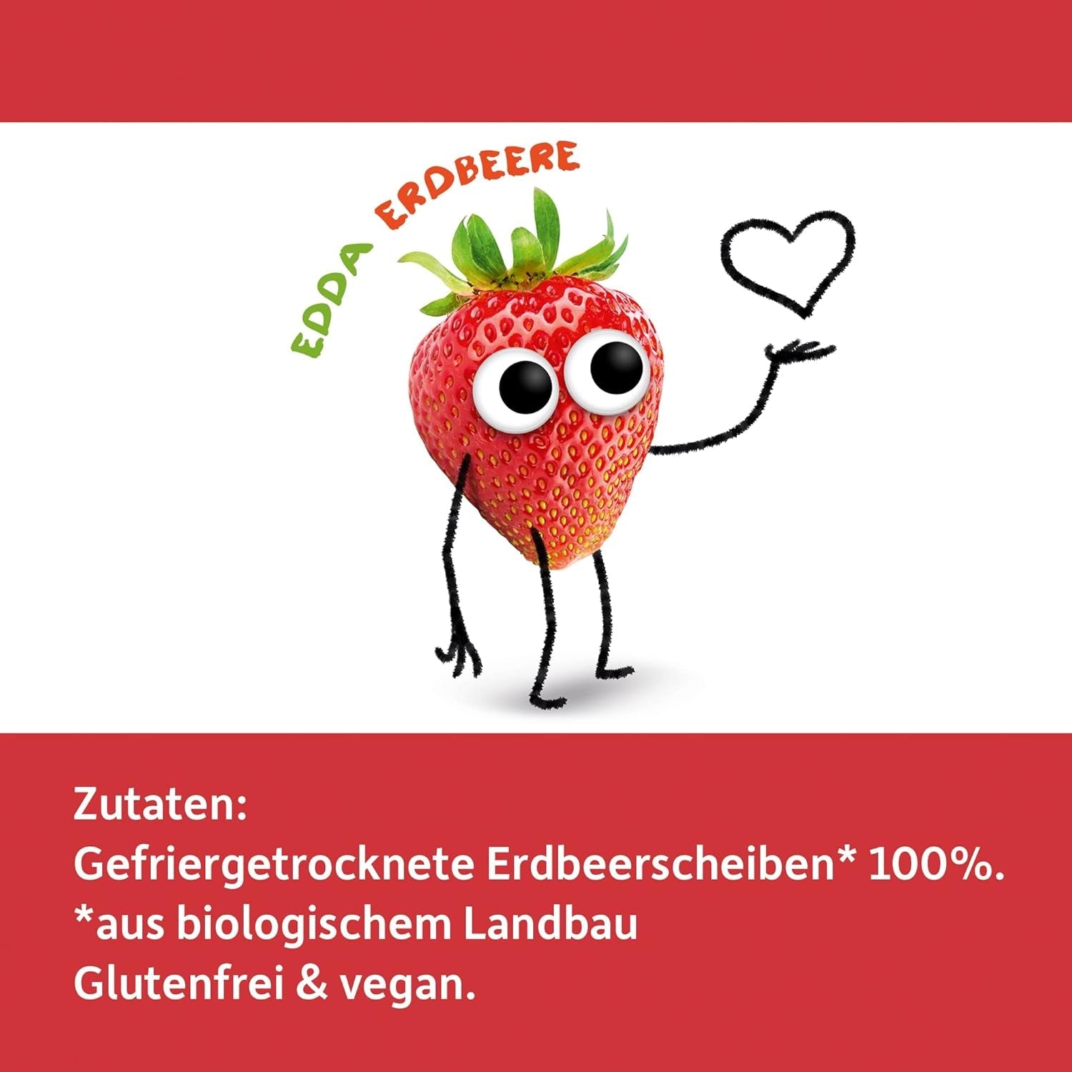 FRECHE FREUNDE Chips de Fraises Bio, Chips de Fruits Lyophilisés, Fruits Secs Tranchés Naturels Sans Sucre Ajouté, Végétalien, Sans Lactose, Sans Gluten, Paquet de 12 (12 x 12g)