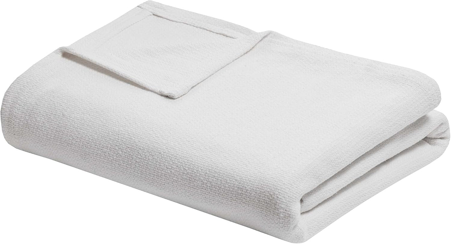 Madison Park Freshspun Wicker Twin Couverture en coton gris Lits et couvertures Madison Park King couleur crème