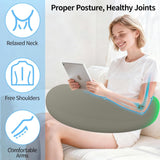 Oreiller de lecture et oreiller de jeu, oreiller de lecture gonflable portable avec sac de rangement, oreiller ergonomique au crochet pour lire, jouer, crocheter et travailler