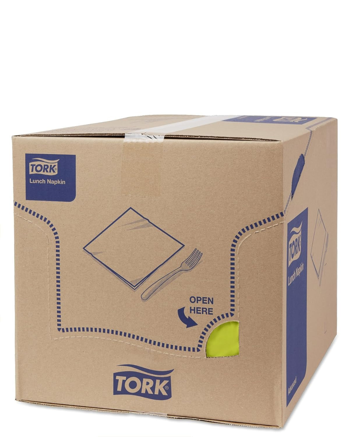 Tork 477840 Serviettes à déjeuner citron vert / Serviettes 2 épaisseurs pour petits repas ou collations / Qualité avancée / 10 X 200 (2000) Serviettes en papier / 32,6 X 33 cm (L X L) / 1/4 plié