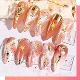 400 pièces de breloques pour ongles en forme d'étoile dorée et argentée, décorations en métal 3D en forme d'étoile, conception d'ongles en forme d'étoile en forme de taille gemme pour décoration d'ongles