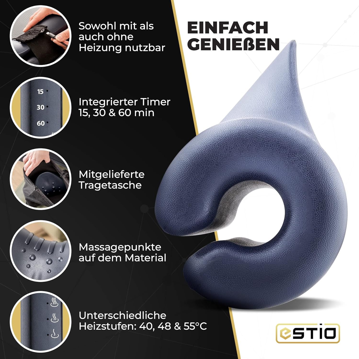 Civière de cou avec chaleur, Civière de cou pour douleurs cervicales, Civière de cou pour maux de tête, Cou nuageux pour étirement du cou, Orthopédie Oreillers orthopédiques cervicaux Naty Shop