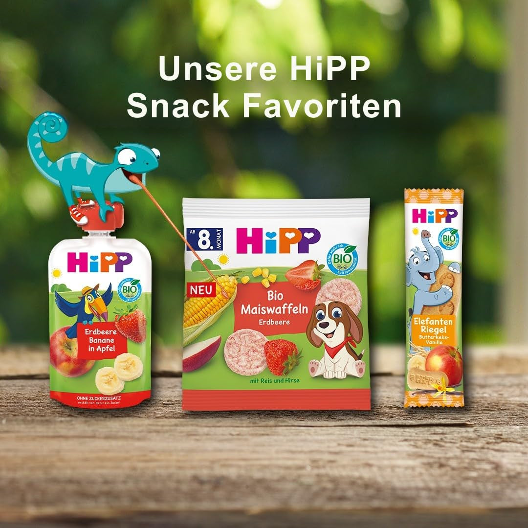 Barres HiPP Leopard au yaourt et cerises à la banane (22 x 23g), à partir de 1 an, sucrées uniquement aux fruits, de la meilleure qualité biologique