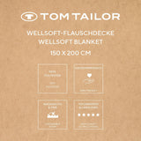 TOM TAILOR Couverture Wellsoft, 150X200 Cm, 100% Polyester/ Wellsoft, brodée avec logo, WELLSOFT BLANKET Orange (Warm Coral) Couvertures et couettes Naty Shop