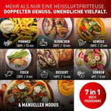 Friteuse à air chaud Tefal Dual Easy Fry avec deux chambres, capacité 5,2/3,1 litres, deux tiroirs indépendants, 7 programmes Électroménager Naty Shop