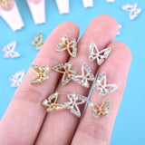 20pcs Charms à Ongles Papillon Paillettes, Strass Nail Art, Pierres à Ongles, Nail Art Papillon, Strass, Breloques à Ongles de la Saint-Valentin, Décoration de Étui de Téléphone Portable DIY