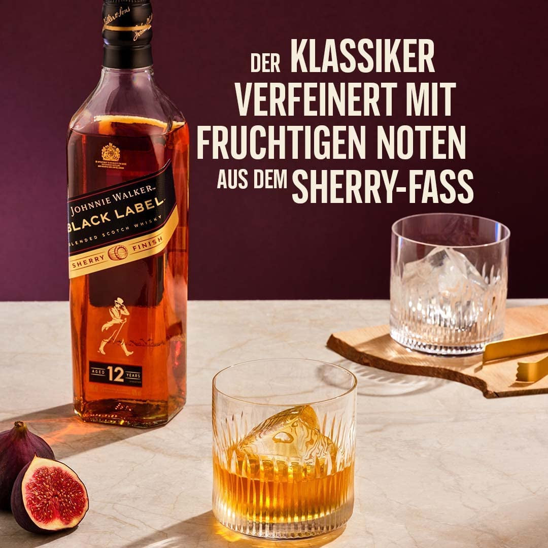 Boules de chocolat LINDOR aux noisettes, sac de 1 kg + fût Johnnie Walker Sherry 0,7 litre